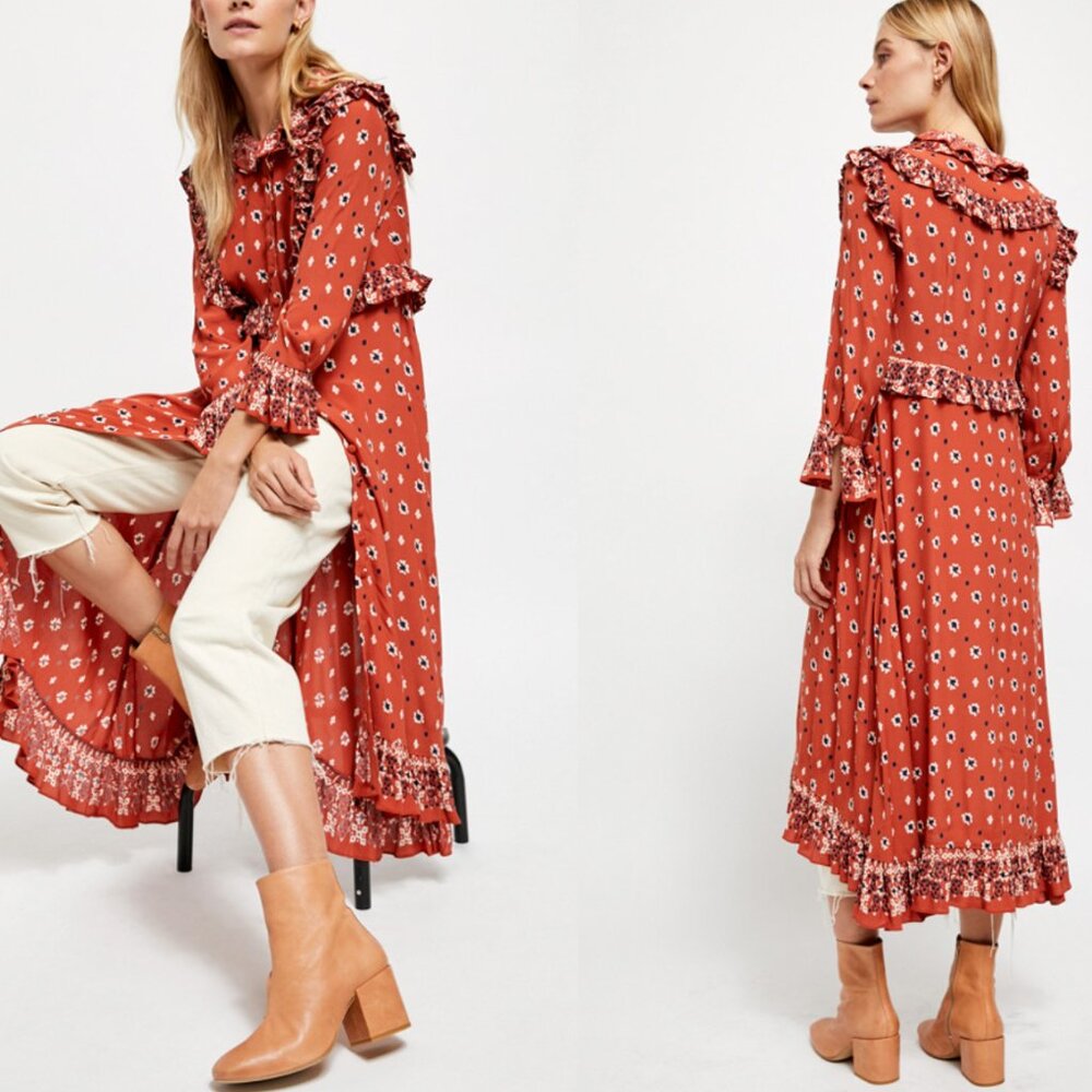 Free People Calico Skies midi dress